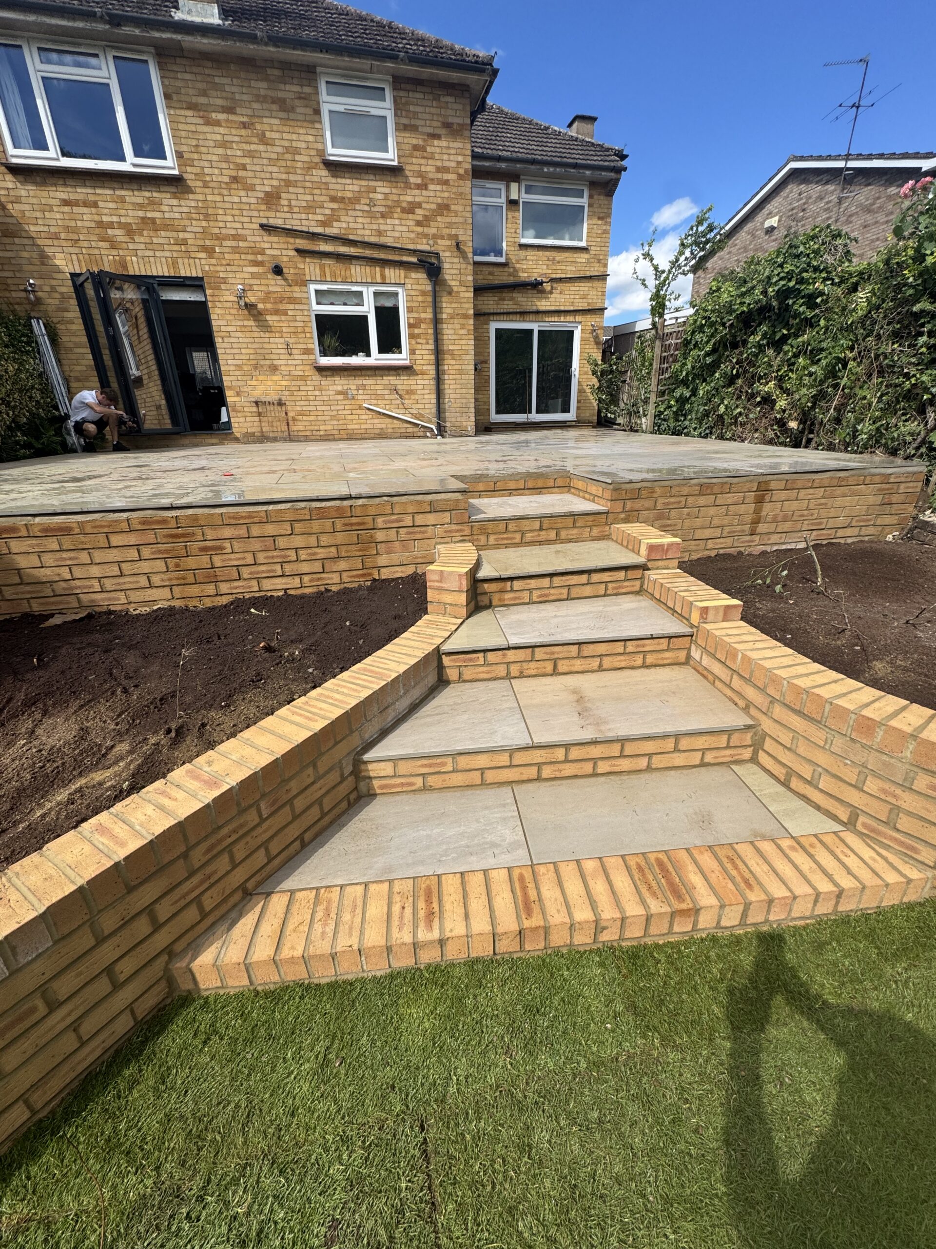 retaining walls in complete garden transformation in bishops cleeve